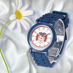 Montre Raggedy Ann Face Personnalisé<br><div class="desc">Personnalisez avec un nom la montre à poignet à thème de la poupée Raggedy Ann de cet enfant. Styed avec une jolie image d'un visage de poupée raggedy en rouge et bleu avec des détails décoratifs de bordure de coeur. Choisissez parmi une sélection de styles de visage de montre et...</div>