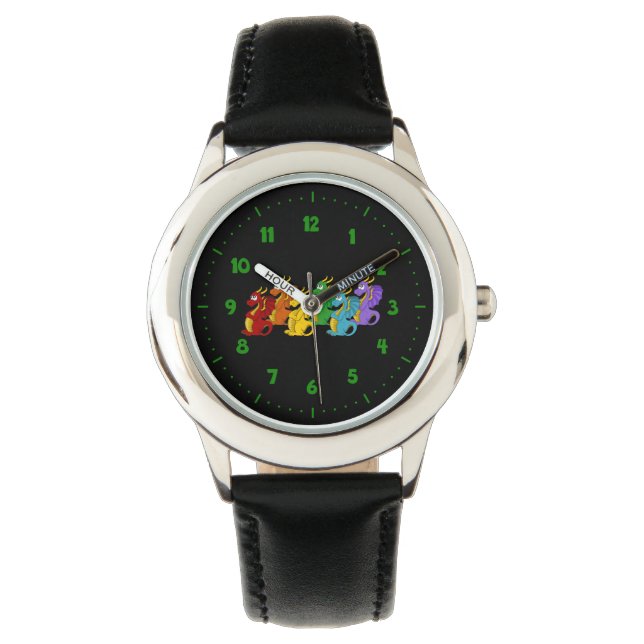 Montre Rainbow colorful dragons cartoon  (devant)