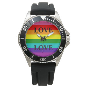 Montre Rainbow Flag Love is Love Gay pride LGBT 8 Stripes