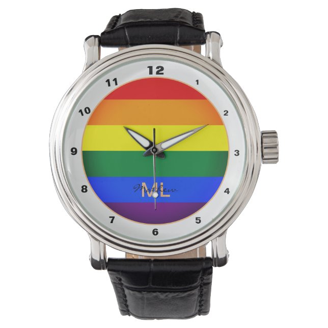 Montre Rainbow Flag & Pride, communauté LGBT/gender watch (devant)