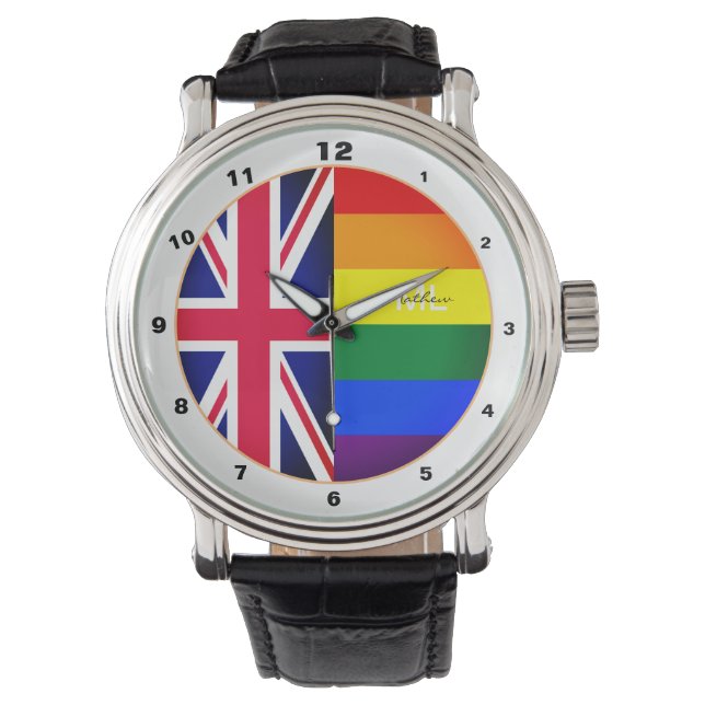 Montre Rainbow Flag & Pride, LGBT community /British Flag (devant)