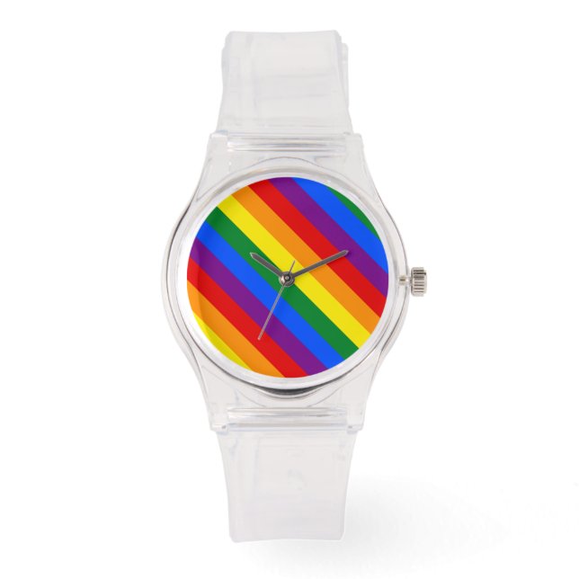 Montre Rainbow Gay Lesbian Trans Queer LGBTQ Pride drapea (Recto)