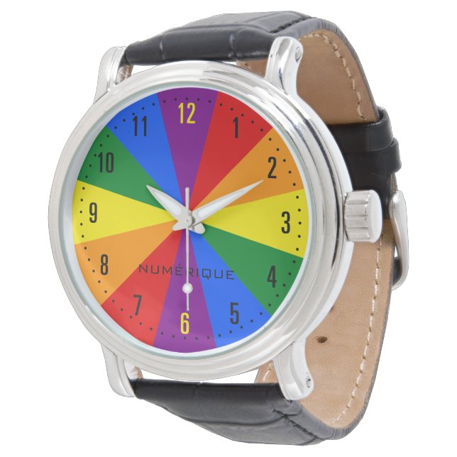 Montre Rainbow LGBTQ American Pride Diversité Star Burst (Incliné)