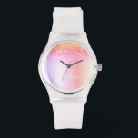 Montre Rainbow Pastel Girly Parties scintillant Metal Nom<br><div class="desc">Rainbow Pastel Faux Foil Parties scintillant à étincelle métallique brossée Monogramme en métal brossé Nom Montre. Cela fait le cadeau parfait de remise de diplômes,  anniversaire,  mariage,  douche nuptiale,  anniversaire,  baby shower ou bachelorette pour quelqu'un qui aime le luxe glam et les styles chic.</div>