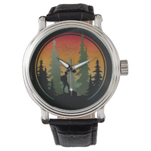 Montre Randonnée au coucher du soleil Forêt Nature