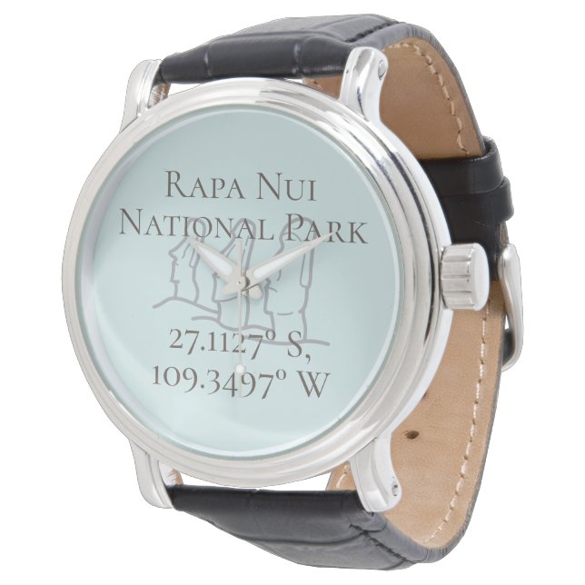 Montre Rapa Nui Latitude & Longitude (Incliné)