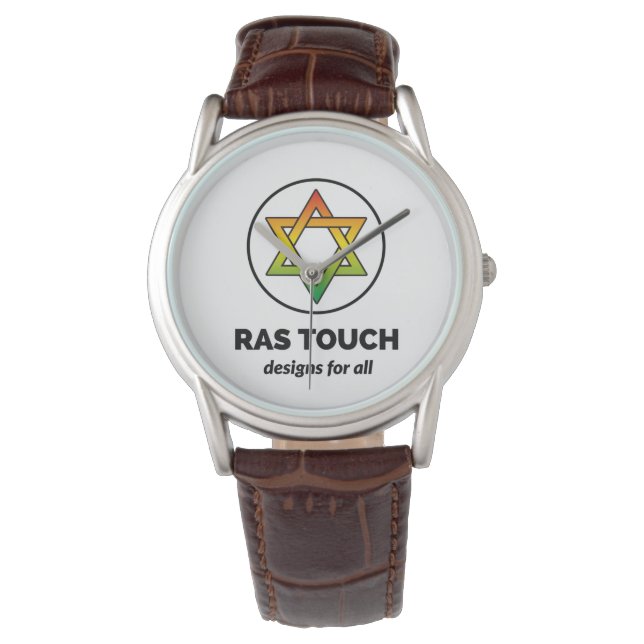 Montre Ras Touch Star - Classic Brown Leather strap Watch (devant)