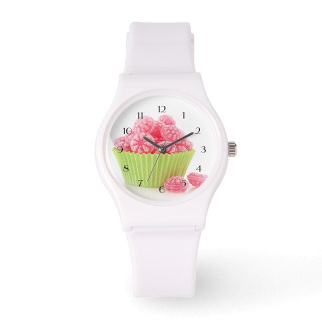 Montre Raspberry clay candy sweets en green cup cake (Recto)