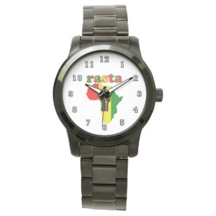 Montre Rasta, Black Power Fist over Africa White