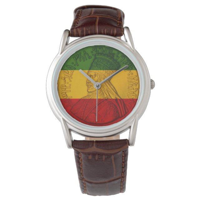 Montre Rasta Haile Selassie Regarder les couleurs rastafa (devant)