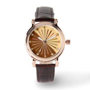 Montre Rayon de soleil géométrique moderne, or de