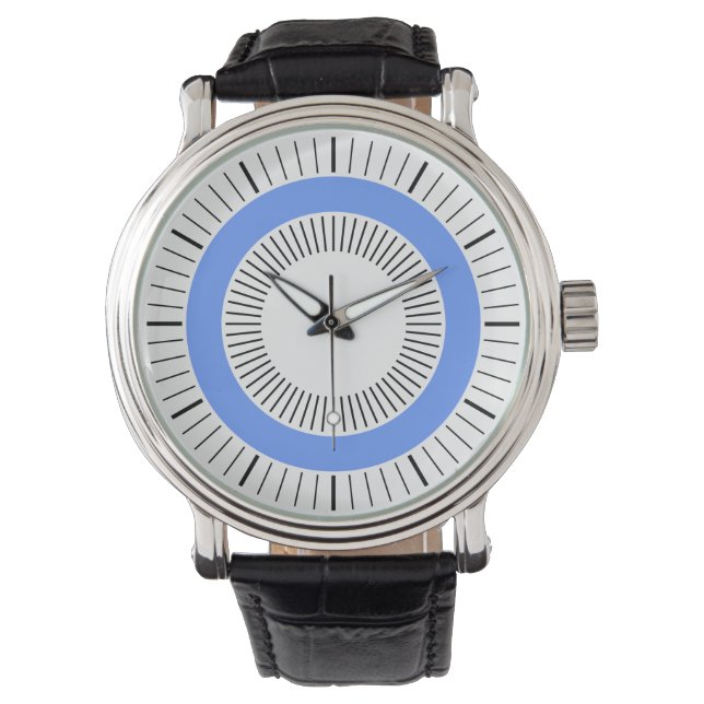 Montre Rayons concentrés - Bleu bébé (devant)