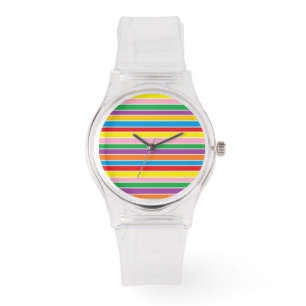 Montre Rayures horizontales arc-en-ciel