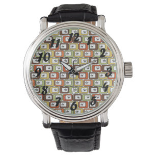Montre Rectangles rétro avec Starbursts