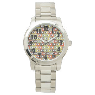 Montre Rectangles rétro avec Starbursts
