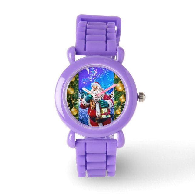 Montre Red Christmas Santa Claus In Winter eWatch (Recto)