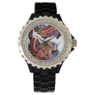 Montre Red Dragon japonais Tattoo Design Watch
