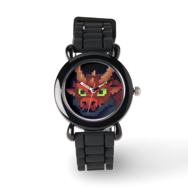 Montre Red Dragon, Pixel Art.  (Recto)