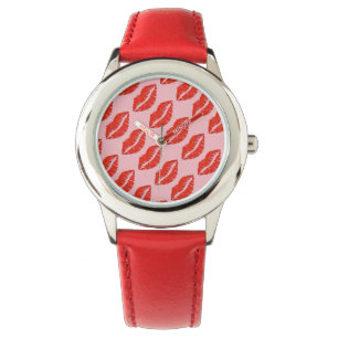 Montre Red Lips Kiss Kisses Hearts Love Valentine's Day