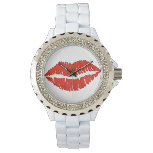 Montre Red Lips Lip Lipstick Baiser Valentine's Day Watch