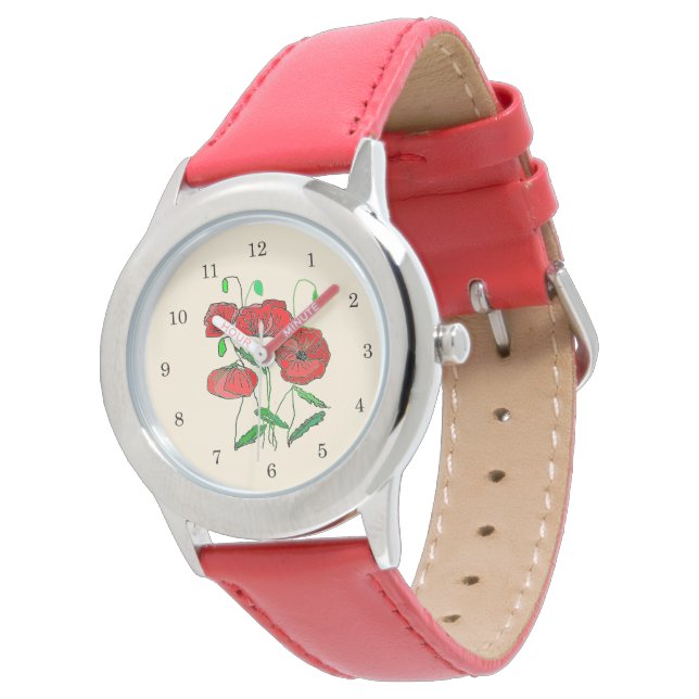 Montre Red Poppies Watch (Incliné)