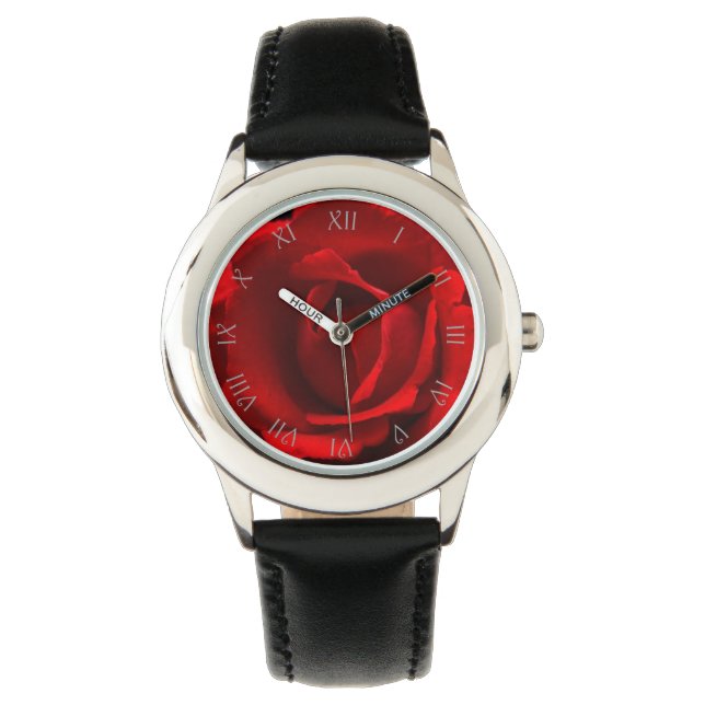 Montre Red Rose Gris Script Roman Numéros wacnm (devant)