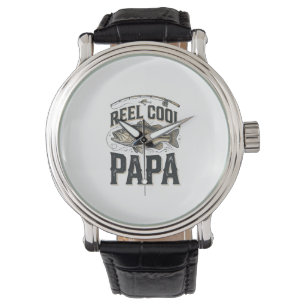 Montre Reel Cool Papa Conception de vecteur de pêche vint