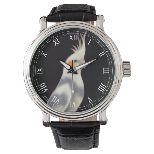 Montre Regarder Cockatiel Coincé Amical (devant)