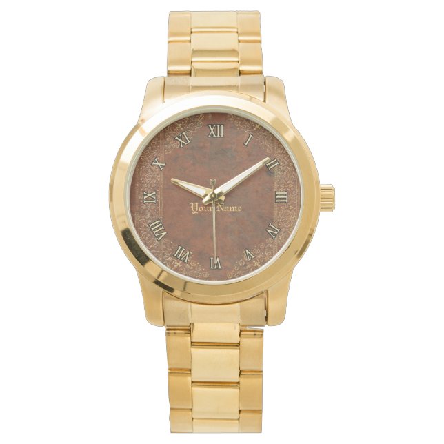 Montre Regarder en cuir antique avec (ou sans) nom (devant)