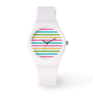 Montre Regarder la plage en bande colorée