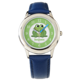 Montre Regarder les enfants de grenouille verte mignonne 