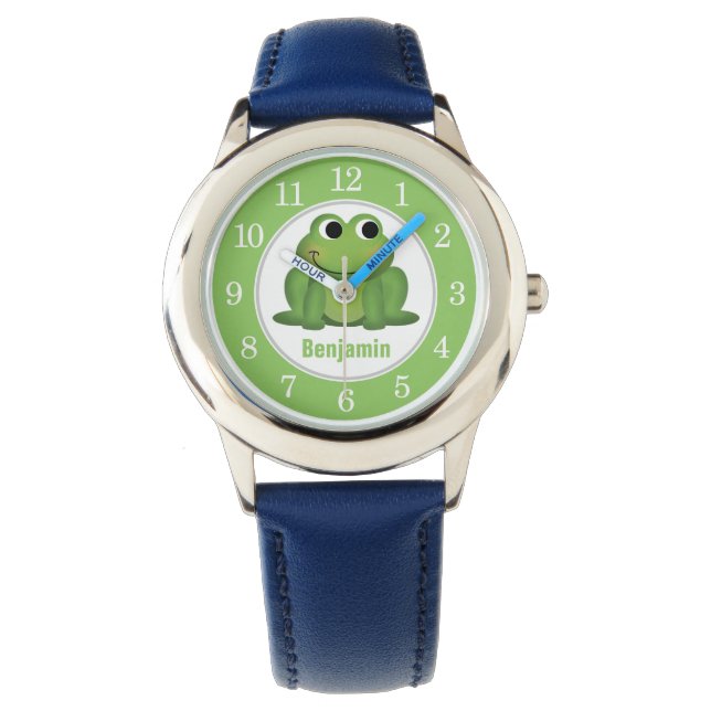 Montre Regarder les enfants de grenouille verte mignonne  (devant)