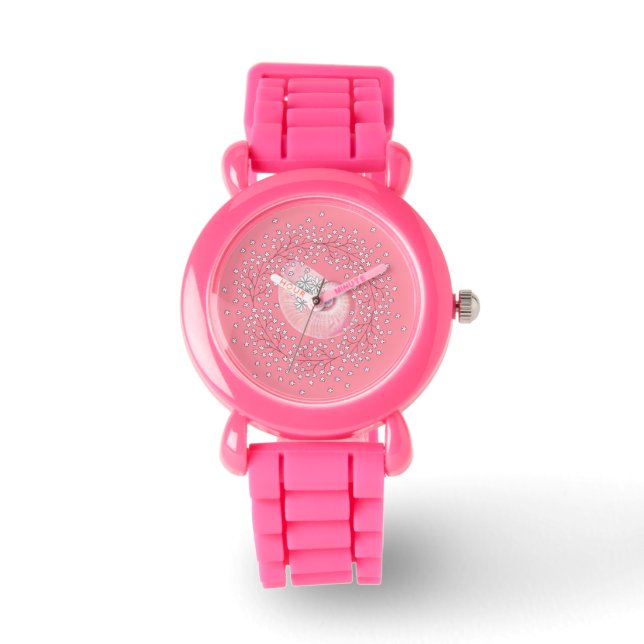 Montre Regarder les Parties scintillant roses (Recto)