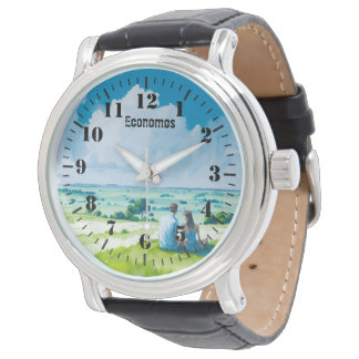 Montre Regarder Personnalisé Design Visage Aquarelle Amat