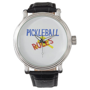 Montre règles du pickleball bernice rouge bleu jaune paga
