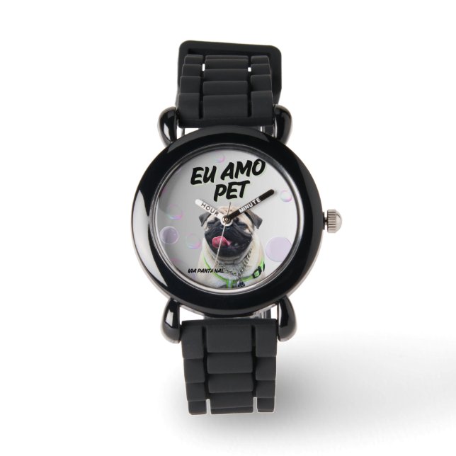 Montre relógio de pulseira de silicone pet (Recto)