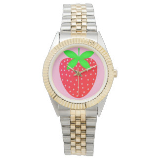 Montre relógio feminino estampa com morango