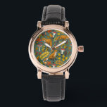 Montre Renard d'automne sur pin vert<br><div class="desc">Faune et flore boisées d'automne peintes à la main - renards,  feuilles forestiers,  champignons et baies</div>