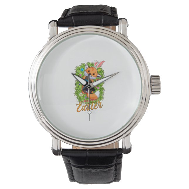 Montre Renard Mignon Lapin Oreilles Joyeuses Pâques Renar (devant)