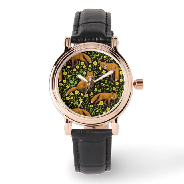 Montre Renards et papillons sur le noir (Recto)