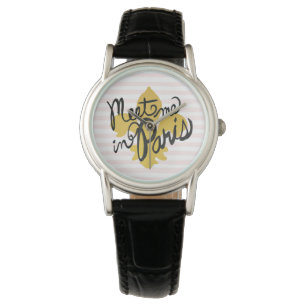 Montre Rencontrez-moi en noir et or de Paris