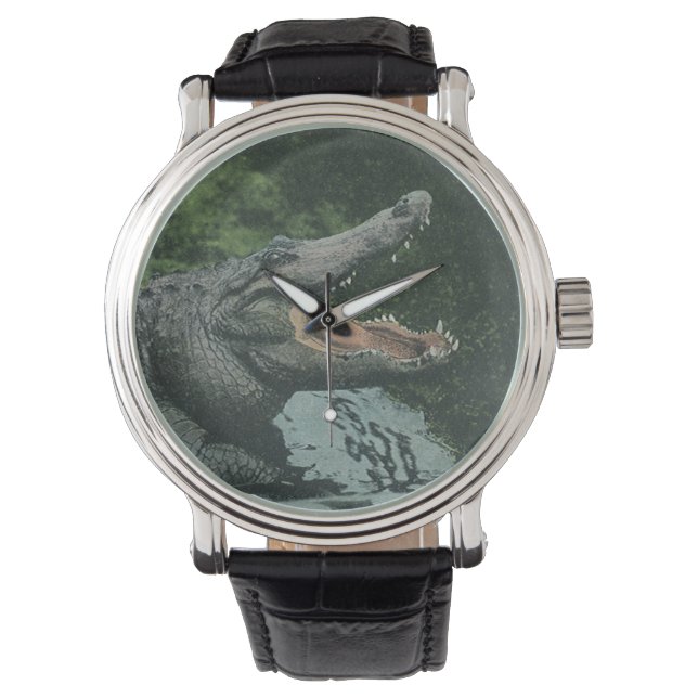 Montre Reptiles de crocodile vintage, Vie animale marine (devant)