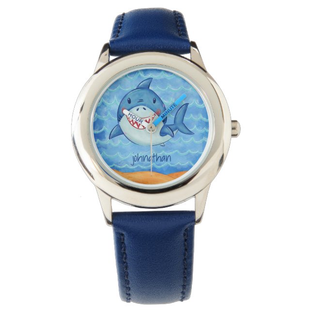 Montre Requin Bleu Océan Enfants mignonnes Sous La Mer Pe (devant)