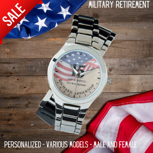 Montre Retraite militaire US Drapeau Armée Marine Armée A