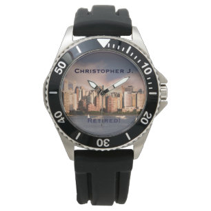 Montre Retraité ! Wrist Watch Manhattan NYC, Black Strap
