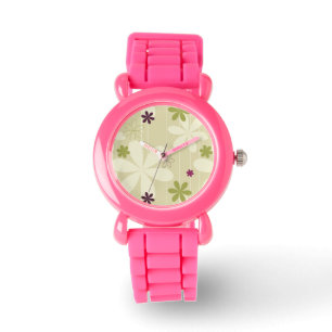 Montre Rétro arrière - plan floral