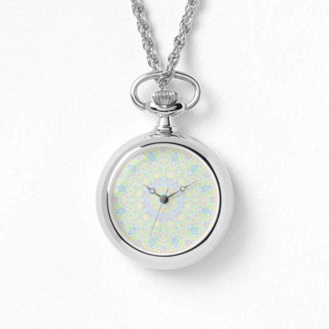 Montre Retro Boho Hippie Vintage Trippy Pastel Mandala (Recto)