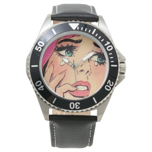 Montre Retro Comic Girl Mens Watch (devant)