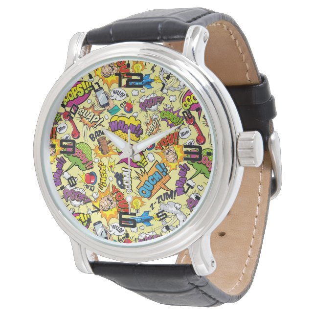 Montre Retro Comic Pop Art Watch - Bold Timepiece (Incliné)