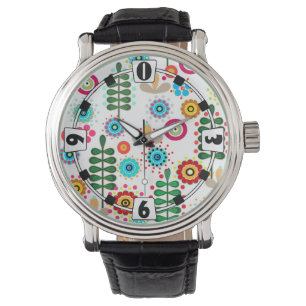 Montre Rétro, floral rétro